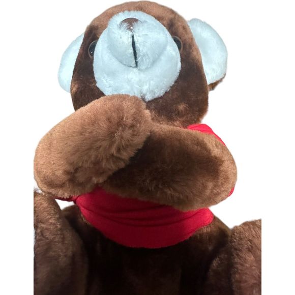 Saks Fifth Avenue Brown Teddy Bear Plush Steven Smith Red Shirt Stuffed Animal - Picture 11 of 16